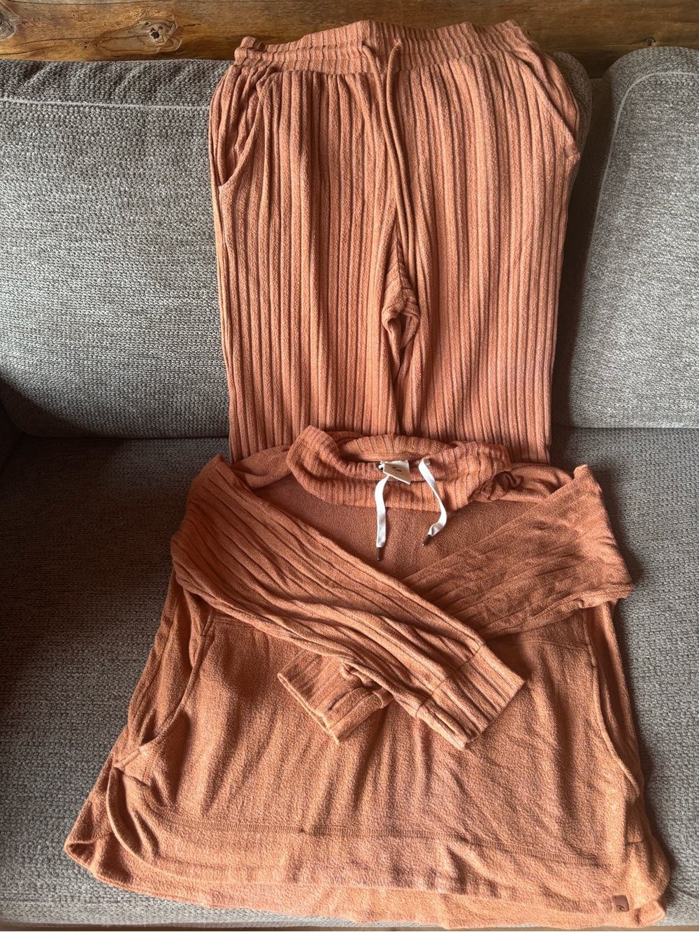 Rip Curl Ribbed Jogger Set in Warm Terracotta